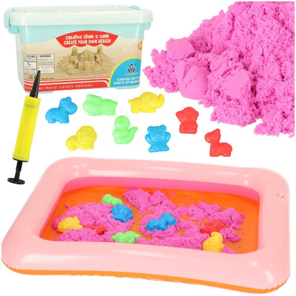 Kinetic sand in a bucket 1kg molds beige skinstars.lt