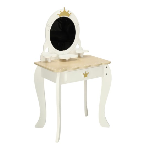 Wooden Vanity Table with Accessories