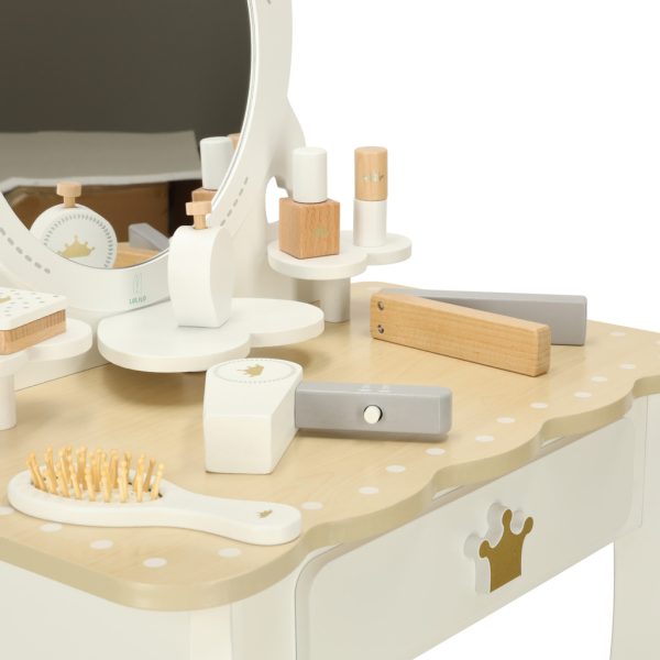 Wooden Vanity Table with Accessories