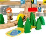 Wooden train locomotive railroad city 50pcs