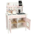 Wooden kitchen pink flowers oven LULILO