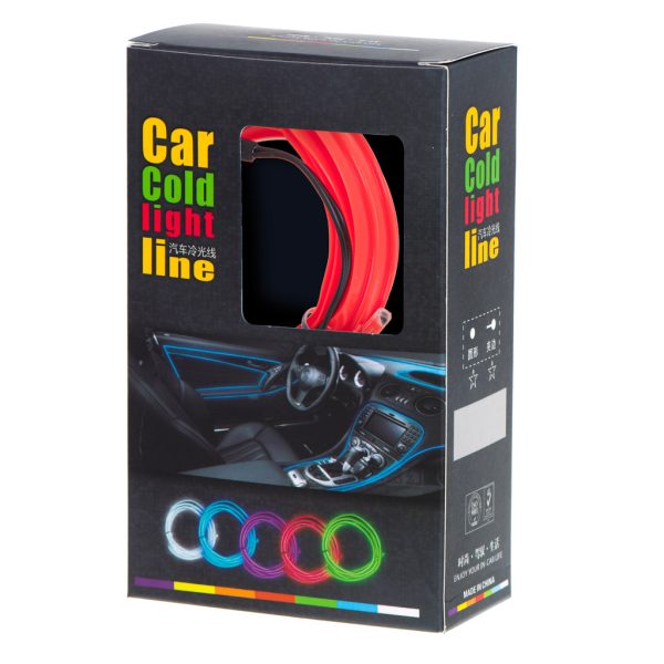LED ambient lighting for car / car USB / 12V strip 3 m red