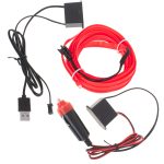 LED ambient lighting for car / car USB / 12V strip 3 m red