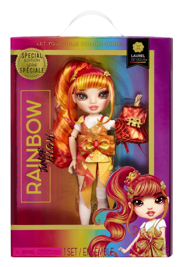 590446EUC Rainbow High Junior High Special Edition Doll- Laurel De'Vious Orange