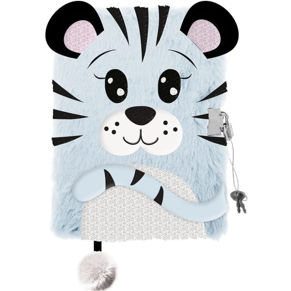 My Little Friend Snow Tiger Hairy Diary with padlock 7757