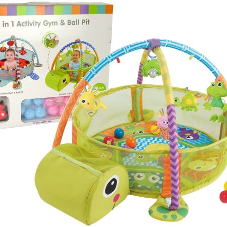 Educational Mat with Turtle Playpen Balls for Baby