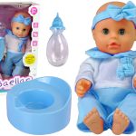 Doll 30 cm Blue Bottle Nightie Drinks