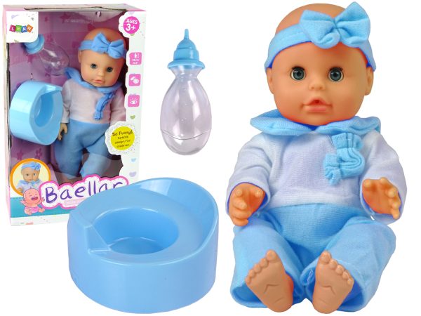 Doll 30 cm Blue Bottle Nightie Drinks