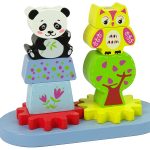 Wooden Animals Sorter Owl Panda Gears