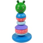 Wooden Educational Pyramid Frog Green Balancing Tower