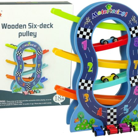 Wooden Slide 6 Levels Cars Numbers