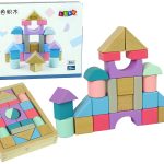 Wooden Bricks Pastel Colours 28 Pieces Castle