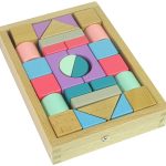 Wooden Bricks Pastel Colours 28 Pieces Castle