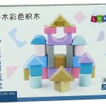 Wooden Bricks Pastel Colours 28 Pieces Castle