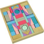 Wooden Bricks Pastel Colours 55 Pieces Castle