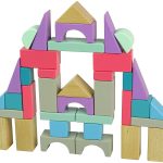 Wooden Bricks Pastel Colours 55 Pieces Castle