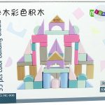 Wooden Bricks Pastel Colours 55 Pieces Castle