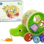 Crocodile Pull-On Wheels Wooden Block Sorter