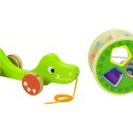 Crocodile Pull-On Wheels Wooden Block Sorter