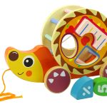 Pulling Hedgehog On Wheels Wooden Blocks Sorter