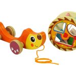 Pulling Hedgehog On Wheels Wooden Blocks Sorter