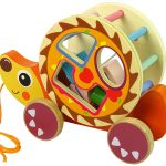 Pulling Hedgehog On Wheels Wooden Blocks Sorter
