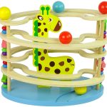 Wooden Giraffe Ball Slide Beads