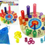 Educational Wooden Baby Clock Colours Shapes Learning to Count