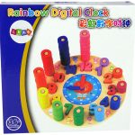 Educational Wooden Baby Clock Colours Shapes Learning to Count