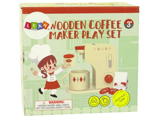 Wooden Coffee Maker Accessories Kitchen Kids