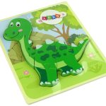 Wooden Isanosaurus Green Dinosaur Puzzle
