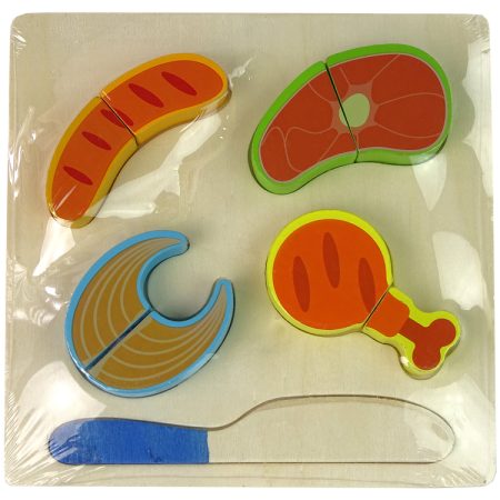 Wooden Set Of Fish Meat Dishes For Slicing
