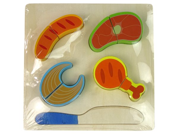 Wooden Set Of Fish Meat Dishes For Slicing