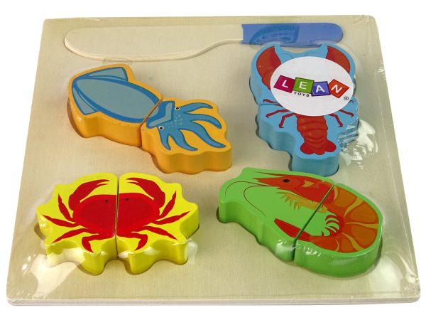 Wooden Set Of Fish Meat Dishes For Slicing