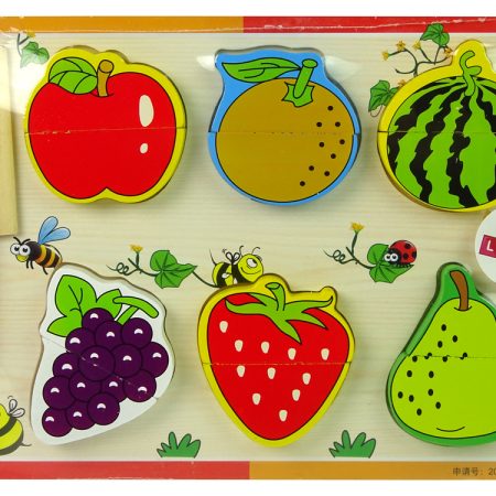 Wooden Fruit Chopping Set 6 Pieces Strawberry Pear Grape