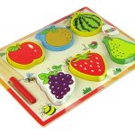 Wooden Fruit Chopping Set 6 Pieces Strawberry Pear Grape