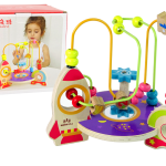 Educational Wooden Interlacing with Rocket Space bead maze
