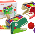 Dinosaur Cymbal Hammer 2in1 Wooden Red