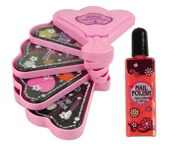 Pink Shell Makeup Bag Eyeshadows Gloss Pink