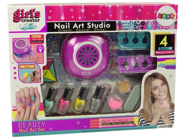 Nail Polish Set Hairdryer Diamonds Glitter