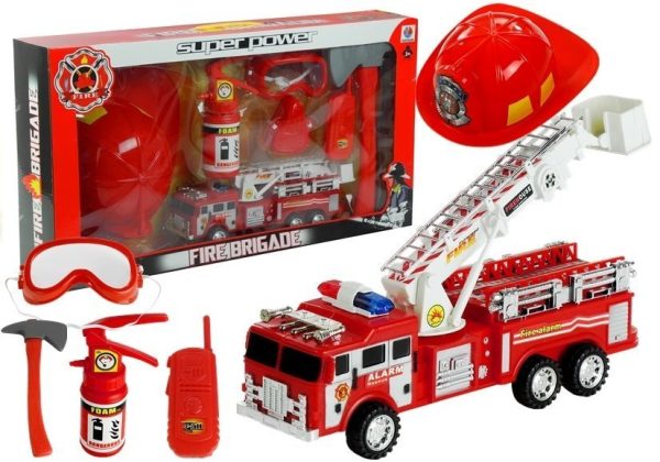 Firefighter Set Firetruck Helmet Extinguisher