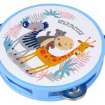 Musical Tambourine Drum for Children Green Animals