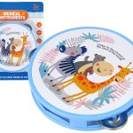 Musical Tambourine Drum for Children Green Animals