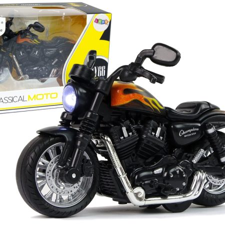 Champion Motorcycle Black 1:14 Drive Pull-Back Sound Lights