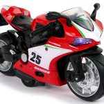 Sports Motorcycle Red 1:12 Pull-Back Drive Sound Lights