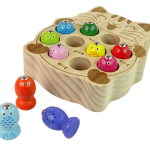 Wooden Fish Catching Game 2 Fishing Rods Kitten