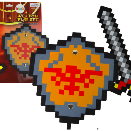 Knight Set Sword Foam Shield Pixel Theme
