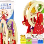 Rotating Wooden Ferris Wheel Figures
