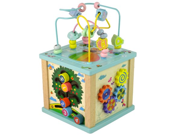 Wooden Educational Cube Sorter Labyrinth Game Clock Chinoiserie