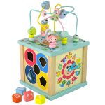 Wooden Educational Cube Sorter Labyrinth Game Clock Chinoiserie
